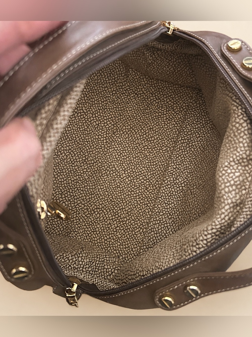 BORBONESE SUEDE Boston Top-Handle Bag EUC - Picture 7 of 7